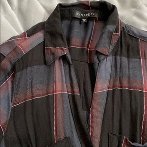 Dynamite flannel belted dress